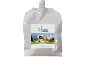 Vindi Désinfectant solution hydroalcoolique menthe poivrée - Bidon-écorecharge de 5L -Fabrication Française -76% d'alcool - Désinfection des mains et des surfaces - Virucide