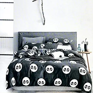 Fablicious Kids Cotton Cartoon Print Queen Bedsheet for Double Bed with 2 Pillow Covers (Multicolor, 90 x100 Inch)