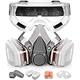 LootWagon Gas Mask Set Respirator with Filters and Goggle Activated Carbon Mask Gas Mask Paint Respirator for Epoxy Resin, Wall Painting, Welding, Polishing, Spraying, Mold Removal, Construction