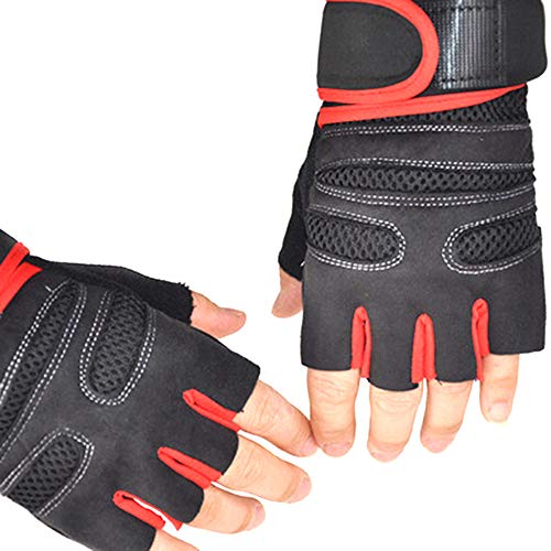 Preisvergleich Produktbild Arbeitshandschuhe Fingerhandschuh der Eignung halb trägt männliche athletische Gewichthebensportdummkopfübung der Männer im Freien atmungsaktive rutschfeste Handgelenkhandgelenkhandschuhe zur Schau Sc