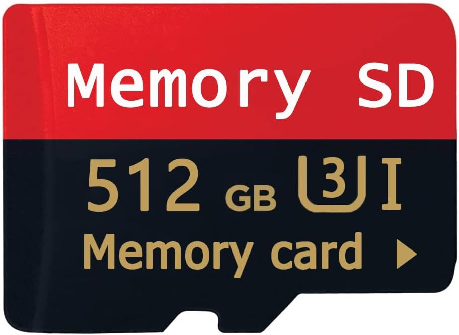 Extreme MicroSDXC Card 512 GB + SD Card Adapter, Universal SD Card High Capacity 512 GB Waterproof TF Card, Memory Card for Smartphones, Tablets, PC