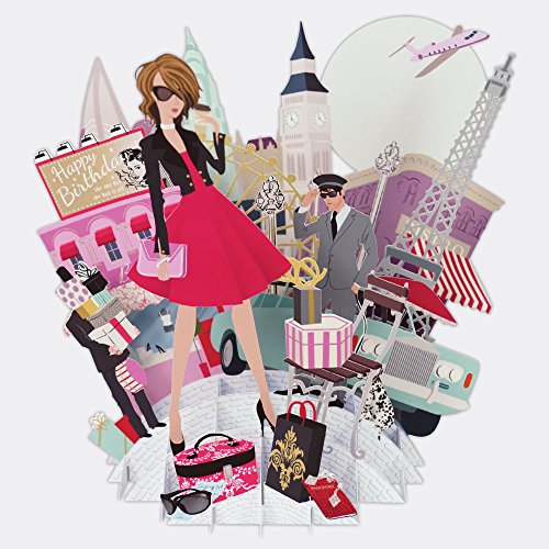 '"It' s a Woman' s World - Top of the world pop up Greetings card- carta d' arte