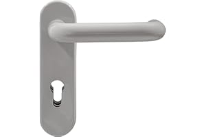 Buddy4Home house accessoires Türgriff Profilzylinder Kurzschild Türgarnitur Türbeschlag U-Form Kunststoff Dunkelgrau Türklinke Drückergarnitur Zimmer Türbeschläge Innentüren Set