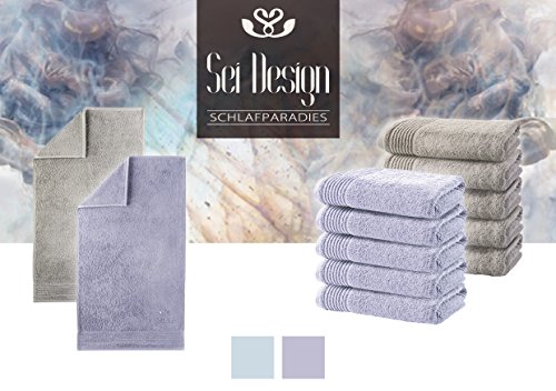 Sei Design® 5 Tlg. Luxus 5er-Set Handtücher 50×100 aus feinster Baumwolle Terry Gold, exklusiver Qualität 500 g/qm mit hochwertig aufgesticktem Logo - 6