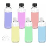 100ML Travel Bottles, 6PCS Plastic Empty Clear Refillable Bottles with Screw Lids, Portable Travel Containers Set for Toiletr