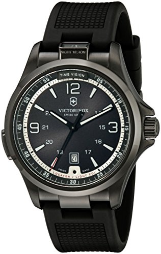 Victorinox Men's 241596 Night Vision Stainless Steel Watch with Black Rubber Band