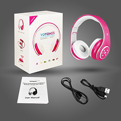 Versi n actualizada Auriculares inal mbricos Bluetooth para ni os Volumen que limita el auricular plegable seguro con el micr fono Aux en tarjeta SD FM para Smartphone PC Tableta Rosado-Votones reviews Versi n actualizada Auriculares inal mbricos Bluetooth para ni os Volumen que limita el auricular plegable seguro con el micr fono Aux en tarjeta SD FM para Smartphone PC Tableta Rosado-Votones