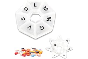 POWERSELL SRLS Portapillole Settimanale Colorato in ITALIANO a 7 Scomparti 7 Giorni Portapastiglie Giornaliero Organizer Medicine Porta Pastiglie Pillole Medicinali, Trasparente Satinato (BIANCO)