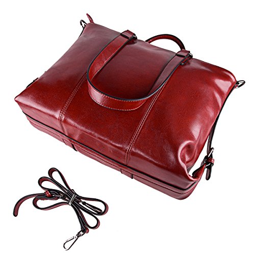 S-ZONE Frauen 3-Weg-Tragen Echtes Leder Tasche Handtasche Schultertasche - 3