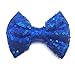 PrettyBoutique 4 Inches Girls Sequin Glitter Sparkle Hair Bow Clip Accessories (Royal Blue)