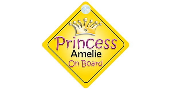 Prinzessin Amelie On Board Madchen Kfz Hinweisschild Kinder Baby Geschenk Geschenk 002 Amazon De Baby