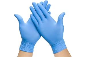 Ruiyang 100 x Blue Disposable Nitrile Examination Gloves Multipurpose,Mechanical, Industrial, Hair & Beauty, Janitorial, Multipurpose-Powder Free (Blue, L)