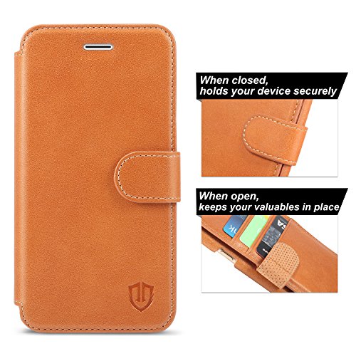 iPhone 6s Case, iPhone 6s Leather Case, SHIELDON [Lifetime Warranty] Folio Leather Wallet Case with [Kickstand] [Card Slots] [Magnetic Closure] Flip Book Cover Case for iPhone 6/6s, Brown (4.7 inch)