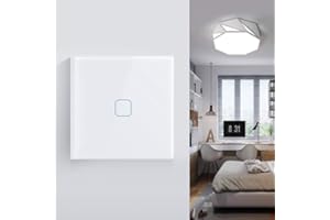Aimengte Interruptor táctil inteligente LED capacitivo, resistente al rayado A prueba de arañazos Templado Interruptor de luz de pared de vidrio 220V 1/2/3 Cuadrante con luz indicadora