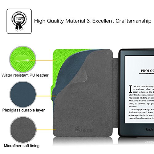Fintie Hülle für Kindle 8 Generation – Die dünnste und leichteste Schutzhülle Tasche mit auto Sleep / Wake für Kindle eReader (6 Zoll) Touchscreen ohne Spiegeleffekte, (8. Generation – 2016 Modell), Grün - 5