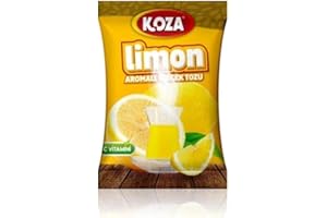 KOZA Citron Boisson Instantanée en Poudre en Sachet 300gr | Thé Turc Chaud ou Froid | Thé Glacé aux Miettes et aux Fruits | Caye