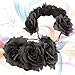 Lady Flower Floral Garland Crown Black Bride Handmade Vintage Goth Wedding Party