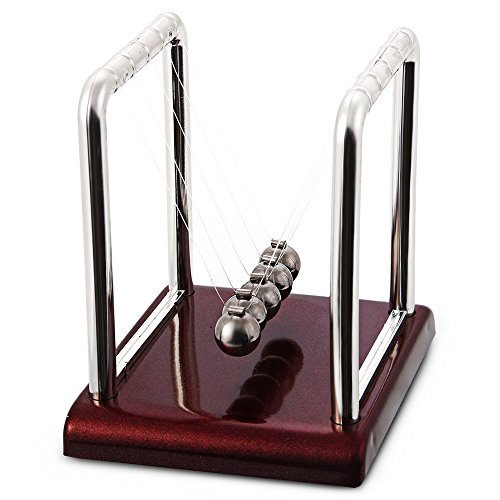 Kurtzy Newton Cradle Pendulum Swing Balance Ball Decoration for Home & Classic Desk Toy (Brown)