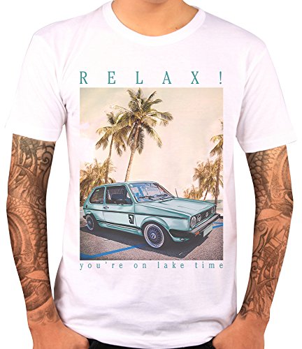 Preisvergleich Produktbild T-Shirt Golf MK1 Relax Oldtimer Tuning - Herren - weiß - M