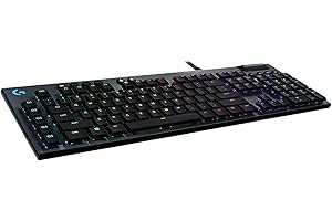 LECHUZA Logitech G 915 LIGHTSPEED Tastiera da gioco meccanica wireless con interruttori a chiave GL-tattile a basso profilo, LIGHTSYNC RGB, design ultra sottile, durata della batteria 30+ ore - Nero
