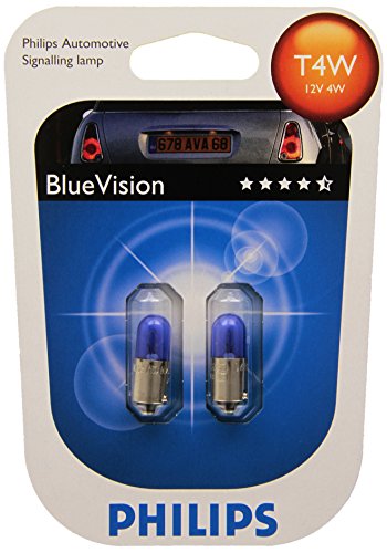Philips 12929BVB2 Blue Vision - Bombillas para faros delanteros (T4W, 2 unidades)