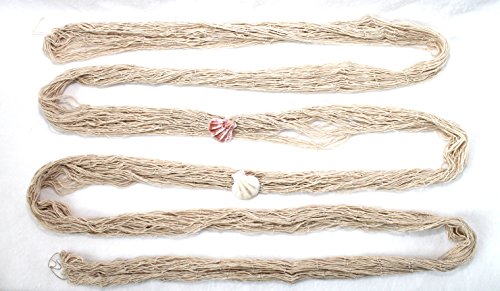 großes Deko Netz Fischernetz ca. 150x300cm Beige Baumwolle Maschen 4x4cm - 3