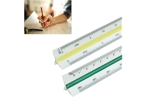 SCHYIDA 2er-Set Dreiecksmaßstäbe 30CM Dreieckiges Lineal Architektonisches Lineal Dreikant Maßstäbe1:20 1:25 1:50 1:75 1:100 1:125/1:100 1:200 1:250 1:300 1:400 1:500 Maßstab Lineal für Büro, Schule