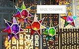 Klass Home - Portavelas de estilo indio estilo marroquí con forma de vela de cristal con paneles de cristal para decoración de interiores y exteriores