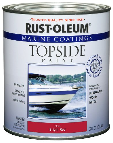 Rust-Oleum 207004 Marine Topside Paint, Bright Red, 1-Quart