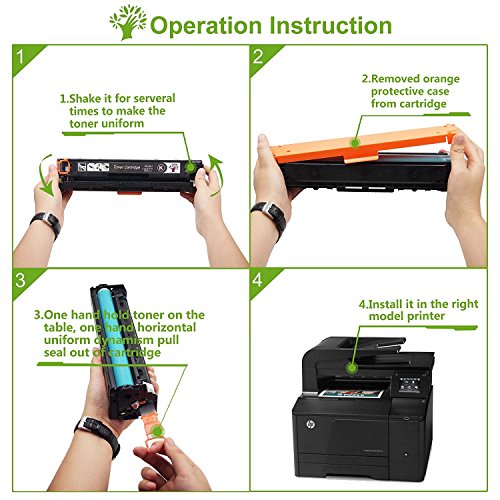 GREENSKY 4 Farben Kompatibler Toner für HP 131X CF210X CF211A CF212A CF213A Hochleistungs Tonerkartusche Passend für HP LaserJet Pro 200 Color M251n, Color M276n, M251nw, M276nw Printer – 4 Pack (Schwarz, Cyan, Gelb, Magenta) - 4