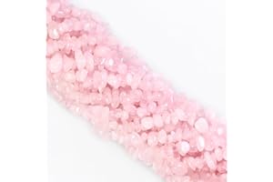 ‎OUUBUUY 260pcs Rosenquarz Perlen zum Auffädeln Kristall Edelsteine Steine Perlenset für Armbänder Schmuck Selber Machen set Ketten Ohrringe Crafting Natürlichen Gebohrt 5-8mm