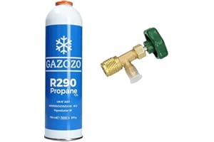 HOOGANA Kältemittel R290 Propan - 370G / 750ml Eckventil-Stechventil Propan Einwegdose