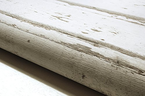 Tapete Vliestapete Antik Holz Muster in Creme Weiß , schöne edle Tapete im Antikholz Design , moderne 3D Optik für Wohnzimmer, Schlafzimmer oder Küche inkl. Newroom Tapezier Ratgeber mit super Tipps! - 4