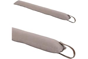 DAMDAM GO Burlete Cortaviento para Puerta 89x12cm – Tope Bajo Puerta Aislante Térmico y Acústico, Protector contra Frío, Polvo y Viento – Poliéster – Colores Gris, Natural y Topo (Topo, 89x12cm)