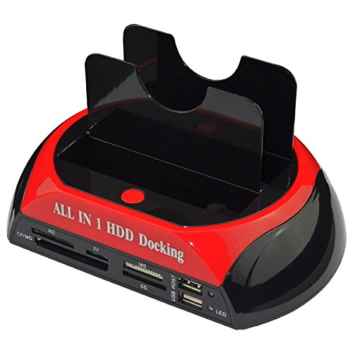 Storite doppio Bay USB 3.0 / 2.0 IDE SATA Todo en 1 estación de acoplamiento de disco duro HDD Muelle 2,5 por pollici / 3,5 pollici IDE de disco duro SATA (compatibile con Windows 2000 / XP / Vista / 7/8, Mac OS 9.1 / 10.8.4) con bífida Europa