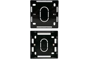 LILMACC 2 PACK SINGLE Black Ethernet Back Box for Faceplate, Fits Wall Plate for Ethernet Cable Networking Sockets 86 x 86 x 32 mm