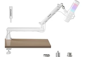 Aokeo AK-55 Mikrofonarm für den Schreibtisch, niedriges Profil, verstellbar, geeignet für Aokeo Yeti, Snowball iCE, HyperX QuadCast, SoloCast, Elgato Wave usw