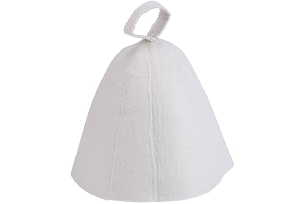 Bonnet de sauna pour homme et femme Chapeau/casquette de sauna Laine blanche sauna feutre protection de la tête capuchon portable capuchon de bain respirant mignon confortable sauna accessoires