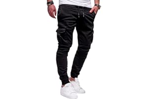 Tomwell Hommes Pantalon Cargo Homme Jogging Bas de Survêtement Slim Fit Pantalon de Sport Jogging Mode Pantalon Travail de Loisirs Casual Workout avec Poches