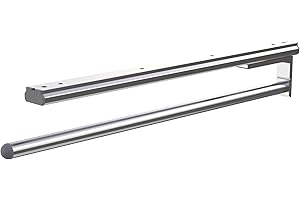 System Holz s.r.l. - Portasciugamani estraibile, Braccio singolo, Anodizzato Brillante