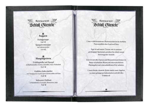 Sigel SM110 Speisekarten-Mappe mit Gummi-Bindung für A4, schwarz – auch in A5 - 2