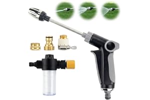Hochdruckpistole, 2026 Neu Powerjet Gartenbrause für Gartenschlauch, Hochdruckpistole Gartenschlauch Spritze Aufsatz, Turbo Hochdruckreiniger (1 Pcs)