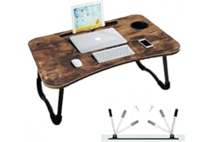 ECARLA Stojak na laptopa, łóżko, stolik pod laptopa, składany, 60 x 40 cm (brązowy)