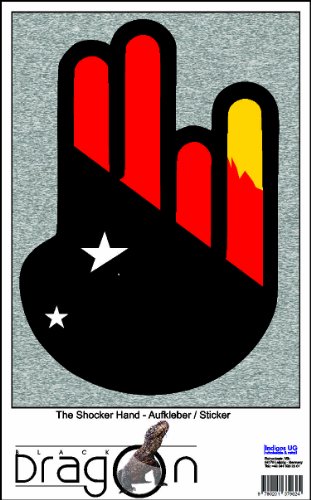The Shocker Hand - Laptop Notebook Skin Sticker Cover Art Decal - 210x144 mm black Outline with Flag - Zimbabwe