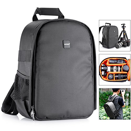 Gran Compra Para Neewer® Mochila de cámara acolchada a prueba de
choques insertar protección flexible para cámaras réflex digital SLR y
lentes, linterna, disparadores Radio y otros accesorios (Interior
naranja) Especial