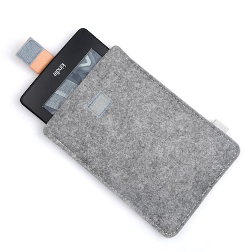 Inateck Kindle Paperwhite Hülle Case Filz Sleeve für Amazon neue Kindle Paperwhite 2015 300 PPI 3.Gen/ 2014/ 2013/ 2012 und Kindle Fire HD 6 20 cm x 14 cm, Verschluss mit Druckknopf, grau - 9
