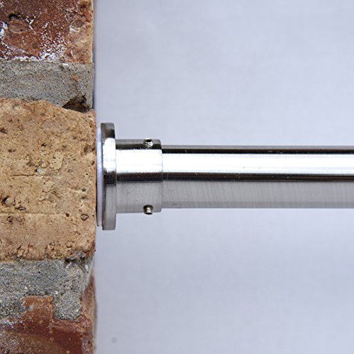 RoomDividersNow hochwertige 203cm-305cm Spannvorhangstange, silber (extra stark)