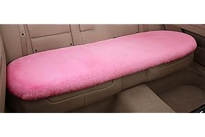 YUNZLAN Fluffy imitation rabbit fur car front or rear seat cushions winter warm and comfortable thickening car seat cover car interior accessories 1 PCS (pink, back seat)