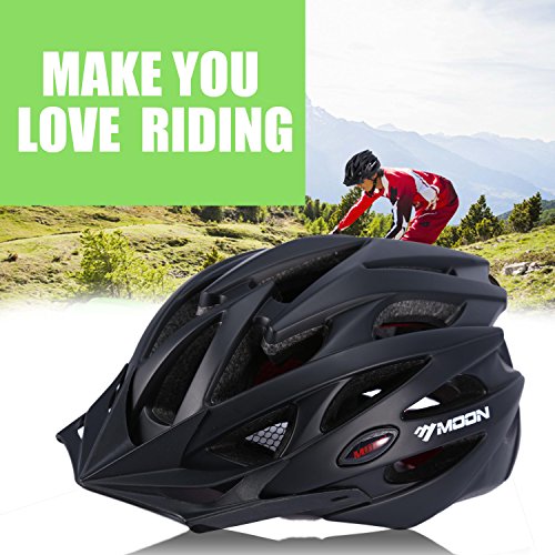 Rightvp Fahrradhelm, Erwachsener Fahrrad-Sturzhelm-Fahrrad-Sturzhelm-Reithelm Road, Mountainbike Helm, schwarze Farbe, M (55-58cm) - 7