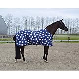 QHP Stalldecke Nylon 150g Füllung Kreuzgurte Schweiflatz Beinschnüre (145 cm, Star)